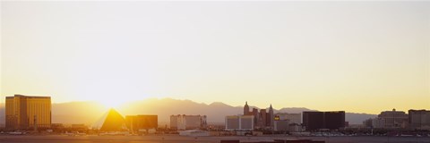 Framed Sunrise over a city, Las Vegas, Nevada, USA Print