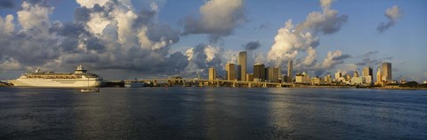 Framed Cruise ship docked at a harbor, Miami, Florida, USA Print