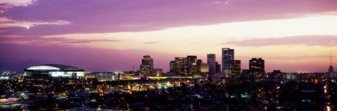 Framed Phoenix with Purple Sky Print