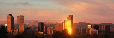 Framed Denver skyline Print