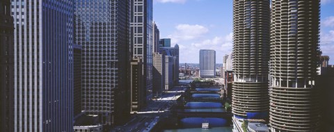 Framed USA, Illinois, Chicago, Chicago River Print