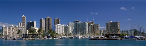 Framed Honolulu, Hawaii Skyline Print
