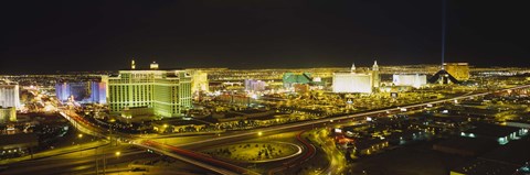 Framed Night view of Las Vegas, Nevada Print