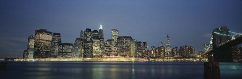 Framed Buildings On The Waterfront, NYC, New York City, New York State, USA Print