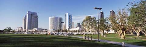 Framed USA, California, San Diego, Marina Park Print