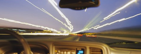 Framed Road viewed from a car, Atlanta, Georgia Print