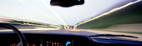 Framed Truck In Motion From Driver&#39;s Perspective, Atlanta, Georgia, USA Print