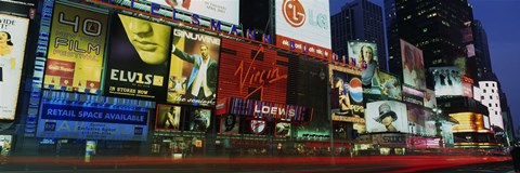 Framed Billboards On Buildings In A City, Times Square, NYC, New York City, New York State, USA Print