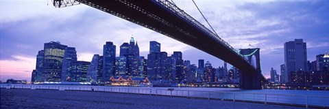 Framed Brooklyn Bridge and New York City Skyline Print