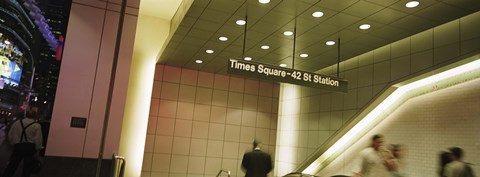 Framed USA, New York State, New York City, Times Square, Low angle view of a subway station Print