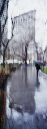 Framed Reflection Of A Building On Water, Flatiron Building, NYC, New York City, New York State, USA Print