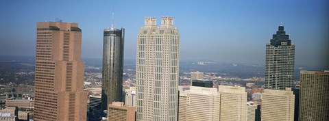 Framed Skyscrapers in a city, Atlanta, Georgia, USA Print