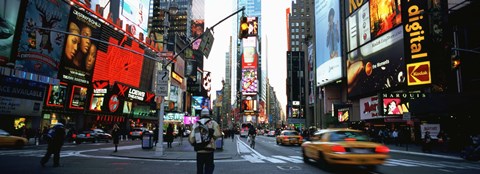 Framed Traffic on a road, Times Square, New York City Print