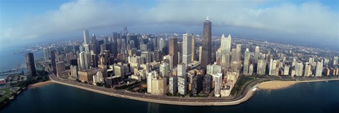 Framed High angle view of buildings at the waterfront, Chicago, Illinois, USA Print