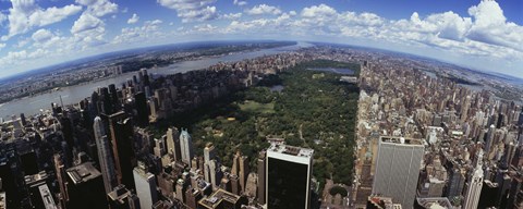 Framed Aerial View of New York City with Central Park Print