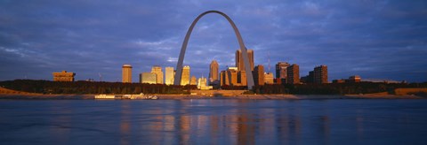 Framed Buildings At The Waterfront, Mississippi River, St. Louis, Missouri, USA Print