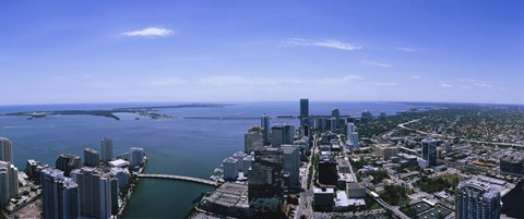 Framed Aerial view of a city, Miami, Florida Print