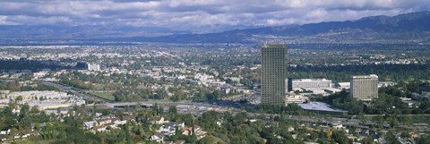 Framed High angle view of a city, Studio City, Los Angeles, California Print