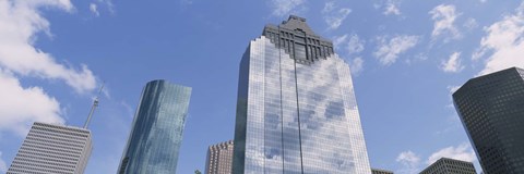 Framed Low angle view of office buildings, Houston, Texas, USA Print