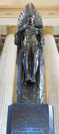 Framed Low angle view of a war memorial statue at a railroad station, 30th Street Station, Philadelphia, Pennsylvania, USA Print