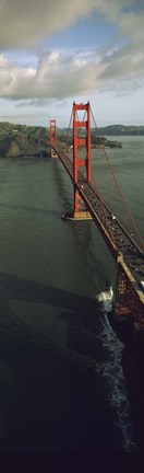 Framed Aerial view of a bridge, Golden Gate Bridge, San Francisco, California, USA Print