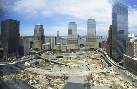 Framed High angle view of buildings in a city, World Trade Center site, New York City, New York State, USA, 2006 Print