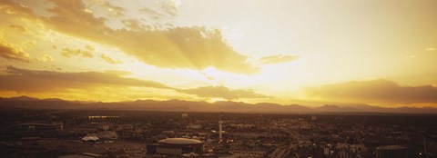 Framed Clouds over a city, Denver, Colorado, USA Print