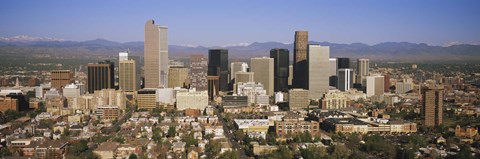 Framed Aerial view of Denver city, Colorado, USA Print