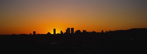 Framed Silhoiette Century City and Westside from Fairfax District, California, USA Print