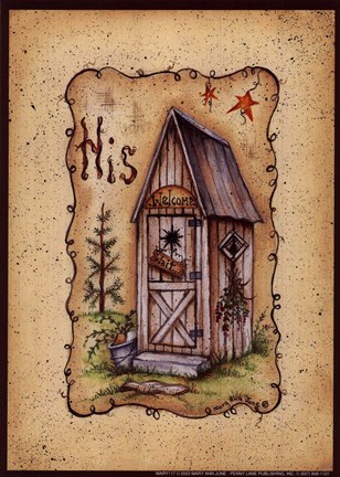Framed His Outhouse Print