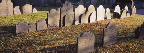 Framed Tombstones in a cemetery, Copp's Hill Burying Ground, Boston, Massachusetts Print