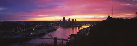 Framed Pittsburgh West End Bridge Sunset Print