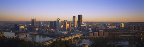 Framed Pittsburgh Buildings at Dawn Print