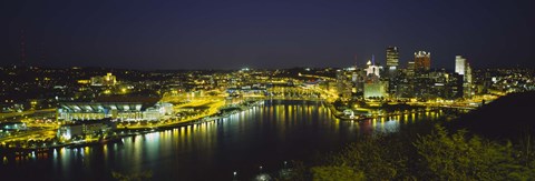 Framed Pittsburgh, Pennsylvania Skyline Print