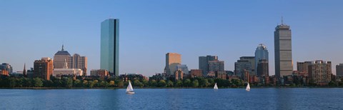 Framed Buildings at the waterfront, Back Bay, Boston, Massachusetts, USA Print