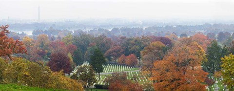 Framed High angle view of a cemetery, Arlington National Cemetery, Washington DC, USA Print