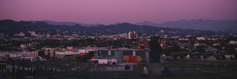 Framed High angle view of an observatory in a city, Griffith Park Observatory, City of Los Angeles, California, USA Print