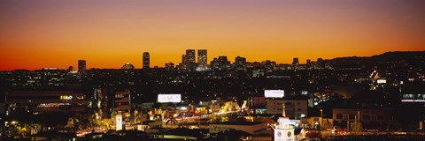 Framed High angle view of buildings in a city, Century City, City of Los Angeles, California, USA Print