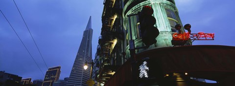 Framed Low angle view of a building, Sentinel Building, Transamerica Pyramid, San Francisco, California Print