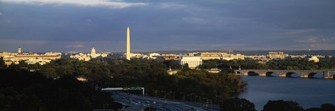Framed High angle view of a monument, Washington Monument, Potomac River, Washington DC, USA Print