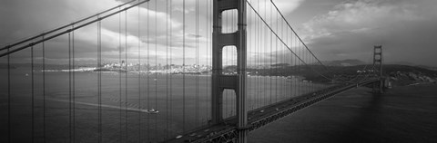 Framed High angle view of a bridge across the sea, Golden Gate Bridge, San Francisco, California Print