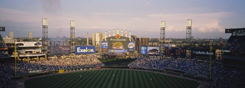 Framed High angle view of spectators in a stadium, U.S. Cellular Field, Chicago, Illinois, USA Print