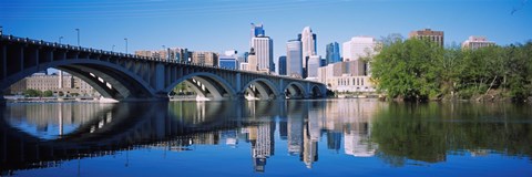 Framed Arch bridge across a river, Minneapolis, Hennepin County, Minnesota, USA Print