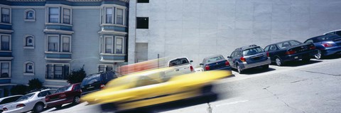 Framed Cars parked on the roadside, San Francisco, California, USA Print