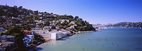 Framed City at the coast, Sausalito, Marin County, California, USA Print