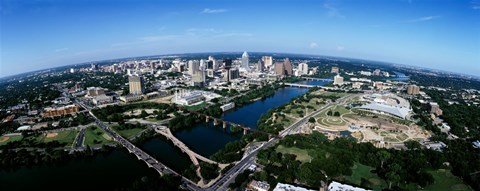 Framed Bird's Eye view of Austin,Texas Print