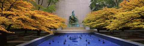 Framed Fountain in a garden, Fountain Of The Great Lakes, Art Institute Of Chicago, Chicago, Cook County, Illinois, USA Print