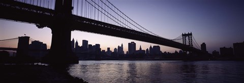 Framed Low angle view of a bridge, Manhattan Bridge, Lower Manhattan, New York City, New York State, USA Print