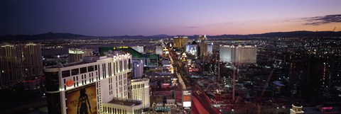 Framed Aerial view of a city, Paris Las Vegas, The Las Vegas Strip, Las Vegas, Nevada, USA Print