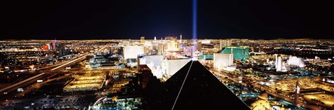 Framed High angle view of a city from Mandalay Bay Resort and Casino, Las Vegas, Clark County, Nevada, USA Print